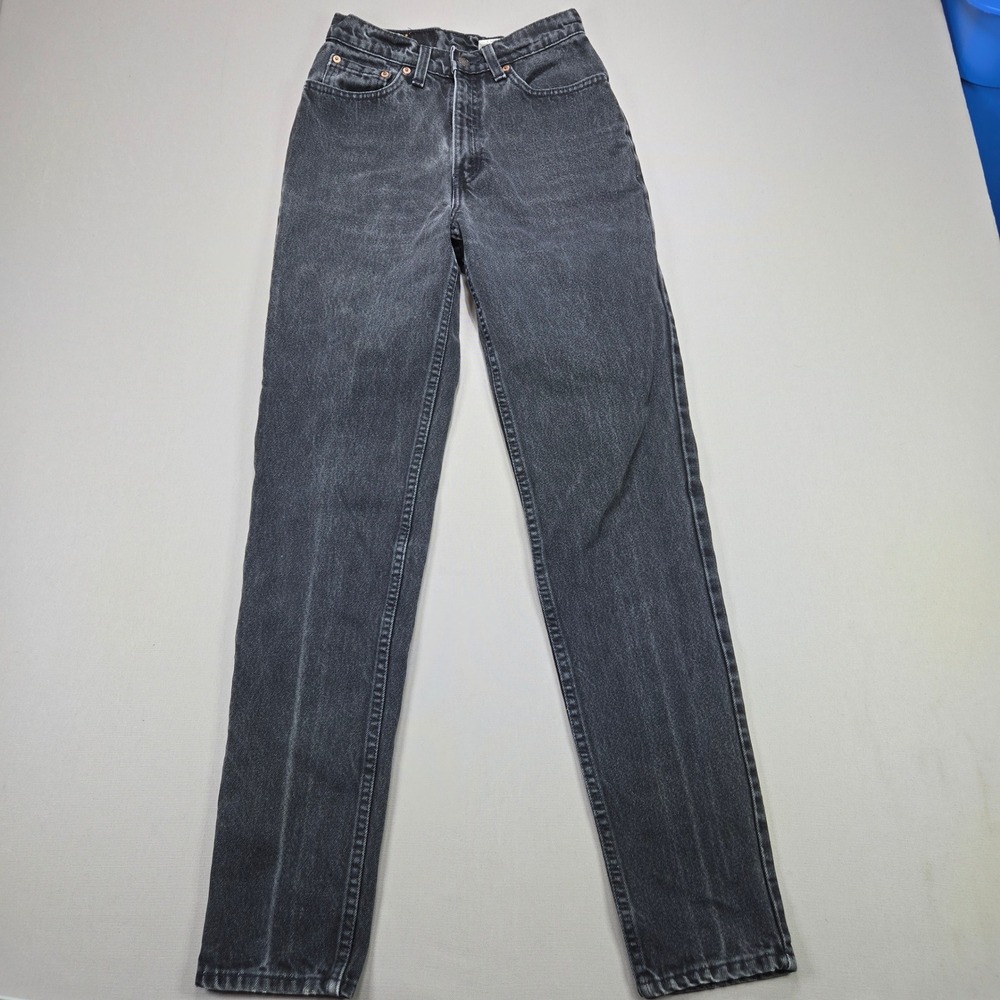 Levi Strauss Black Label 512 Slim Fit Tapered Leg Black Wash Jeans Women Size 7